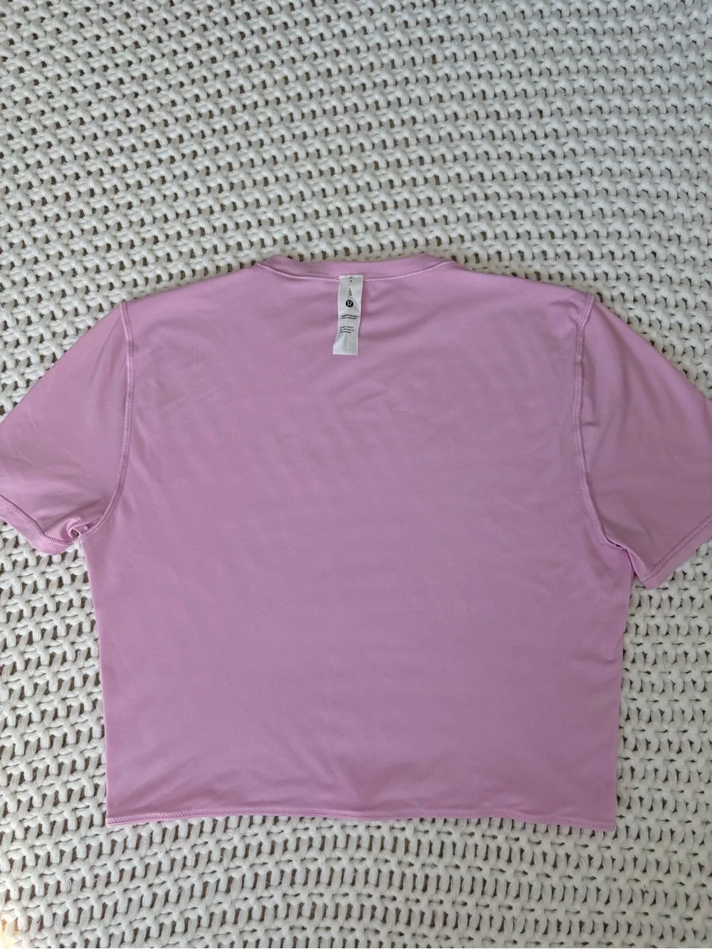 lululemon vitapink nulu crewneck cropped t-shit size large